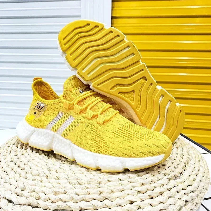 High Quality Sneakers 3 Stripes Men Shoes Popcorn Sole Breathable Running Tennis Shoes Comfortable Casual Walking Shoe Women