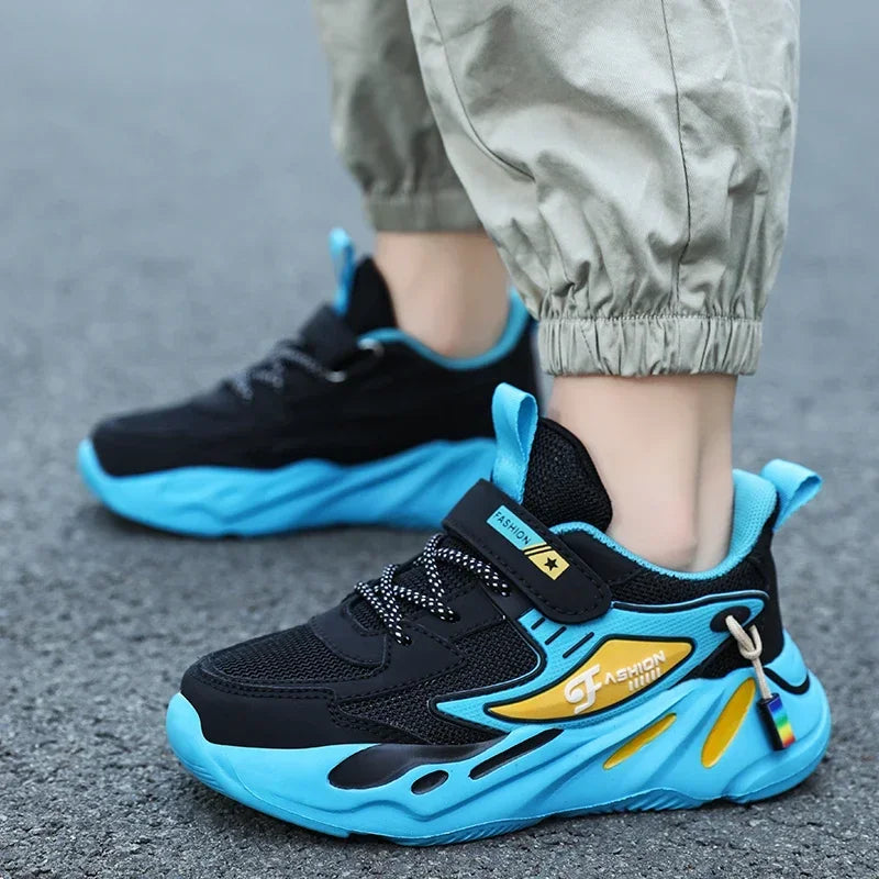 2024 Children Sneakers for Boys Mesh Breathable Running Sports Shoes Kids Girls Flat Casual Shoes Optional Leather Big Size 40